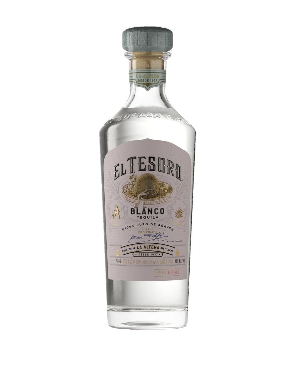 El Tesoro Blanco Tequila bottle