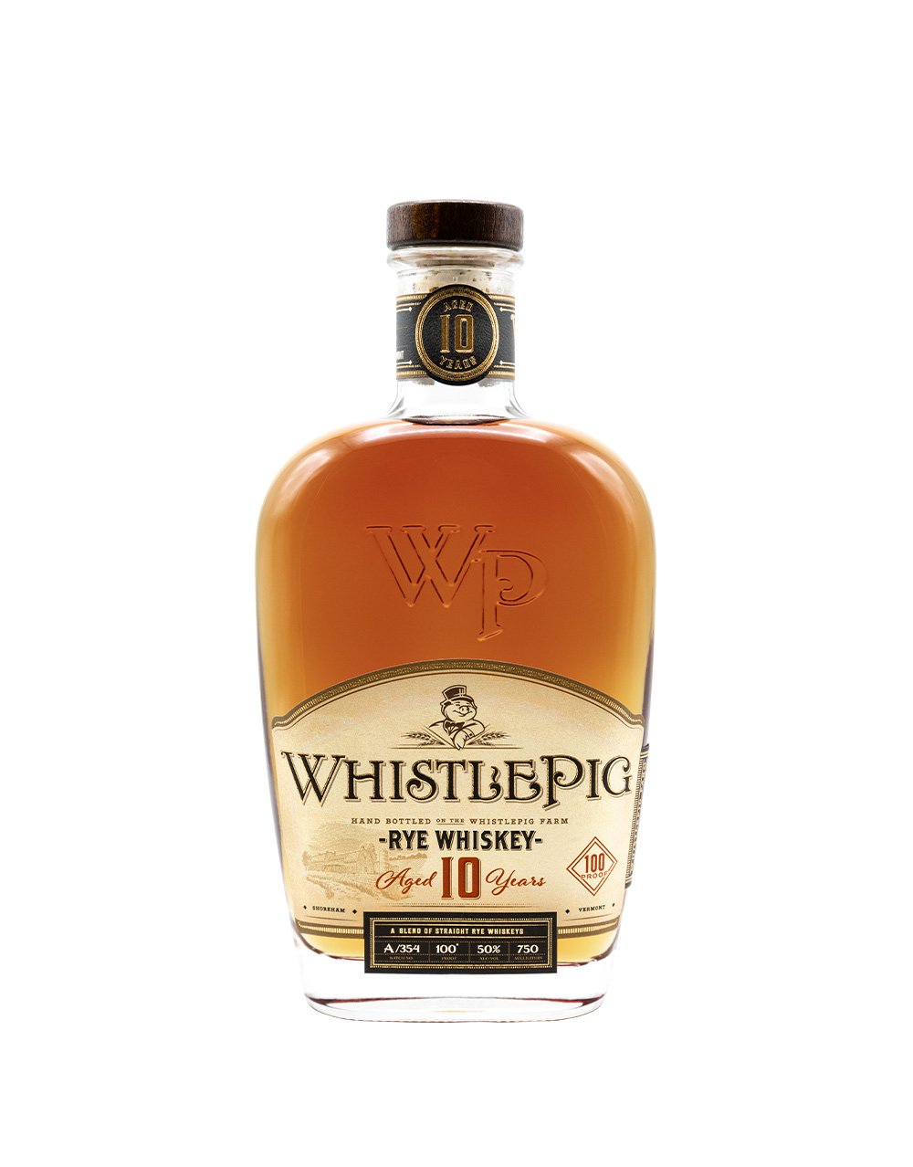 WhistlePig 10 Years 100 Proof Rye Whiskey bottle